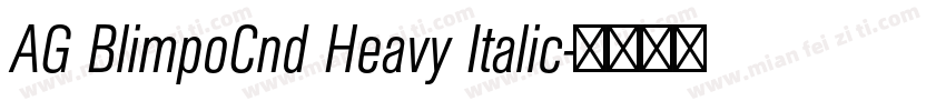 AG BlimpoCnd Heavy Italic字体转换